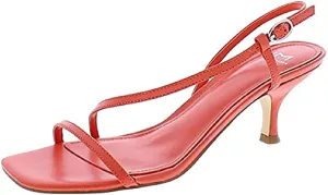 Marc Fisher Womens Gove Leather Slingback Heel Sandals Orange 8 Medium (B,M)