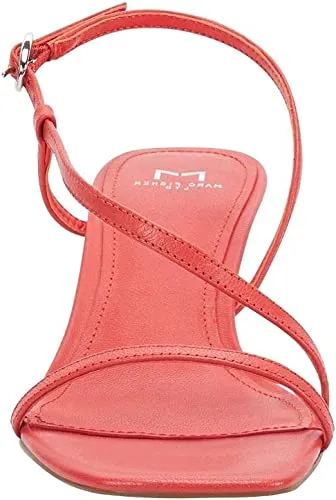 Marc Fisher Womens Gove Leather Slingback Heel Sandals Orange 8 Medium (B,M)