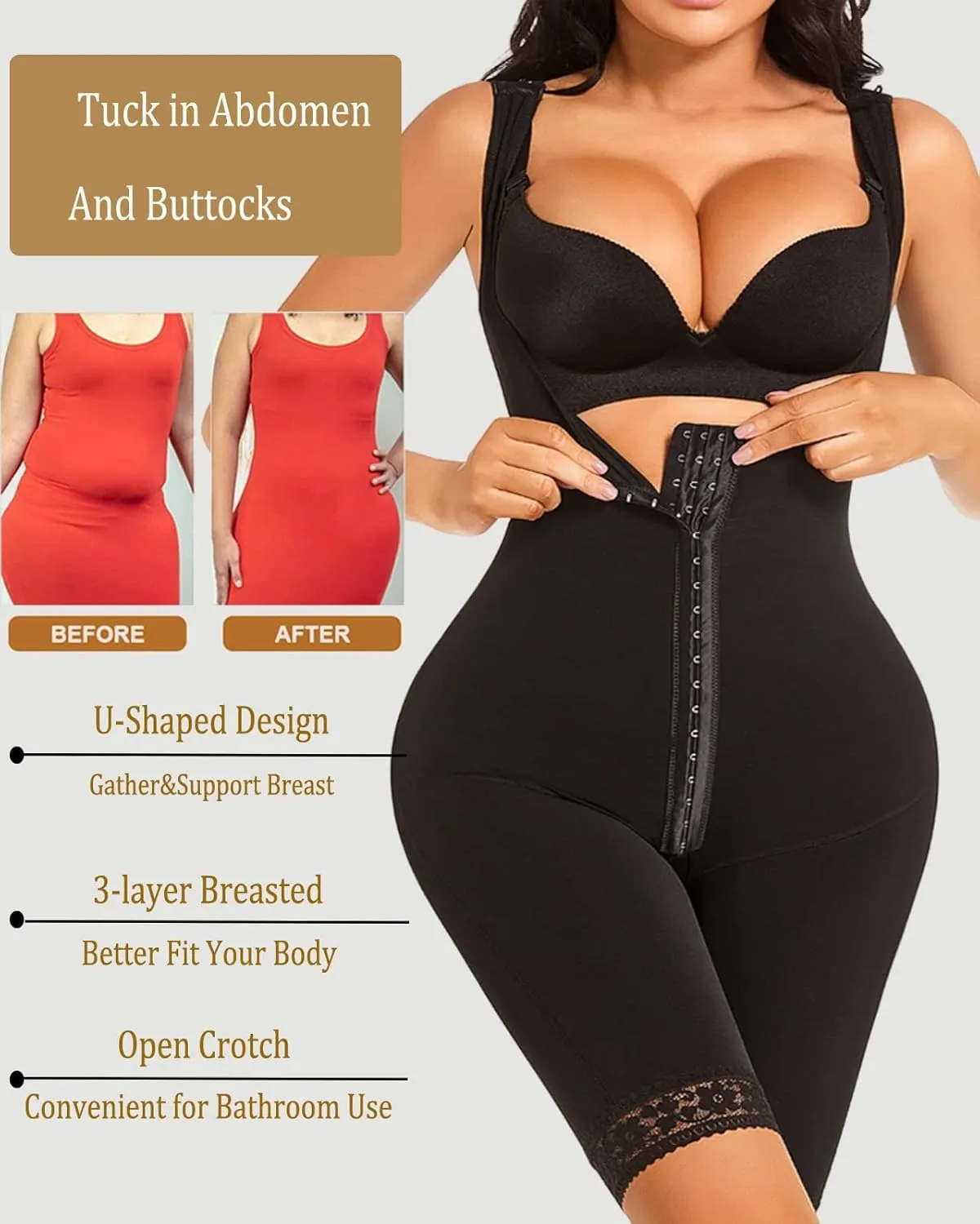 MASHINE Shapewear for Women Fajas Colombianas Tummy Control Body Shaper Compression Garments…