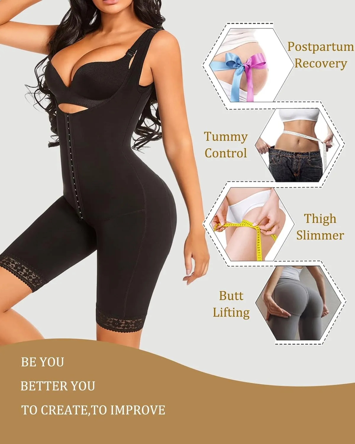 MASHINE Shapewear for Women Fajas Colombianas Tummy Control Body Shaper Compression Garments…