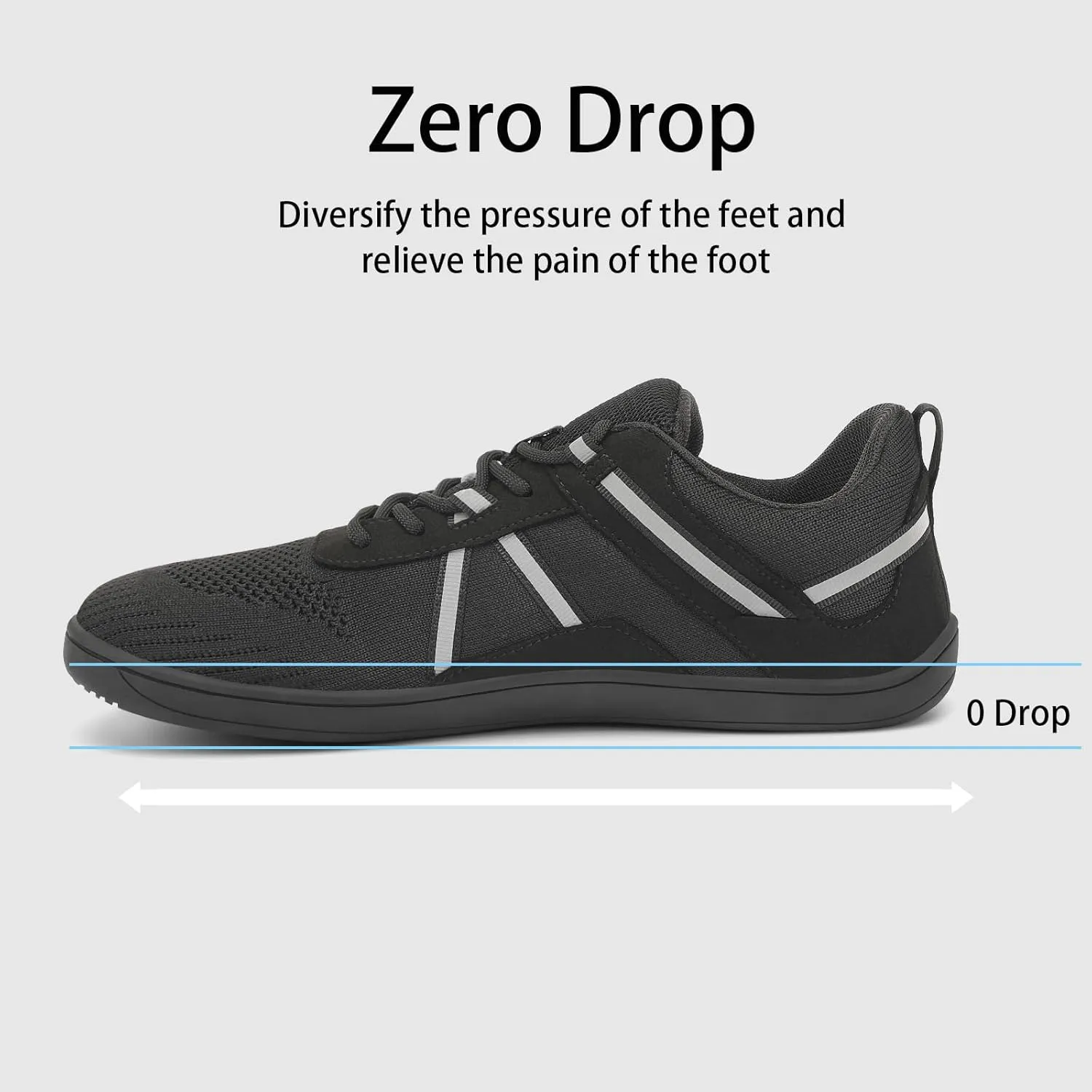 Men's Barefoot Walking Shoes | Wide Toe Box | Minimalist Cross-Trainer | Zero-Drop Sole | Non Slip Gym Workout Trail Running Sneakers