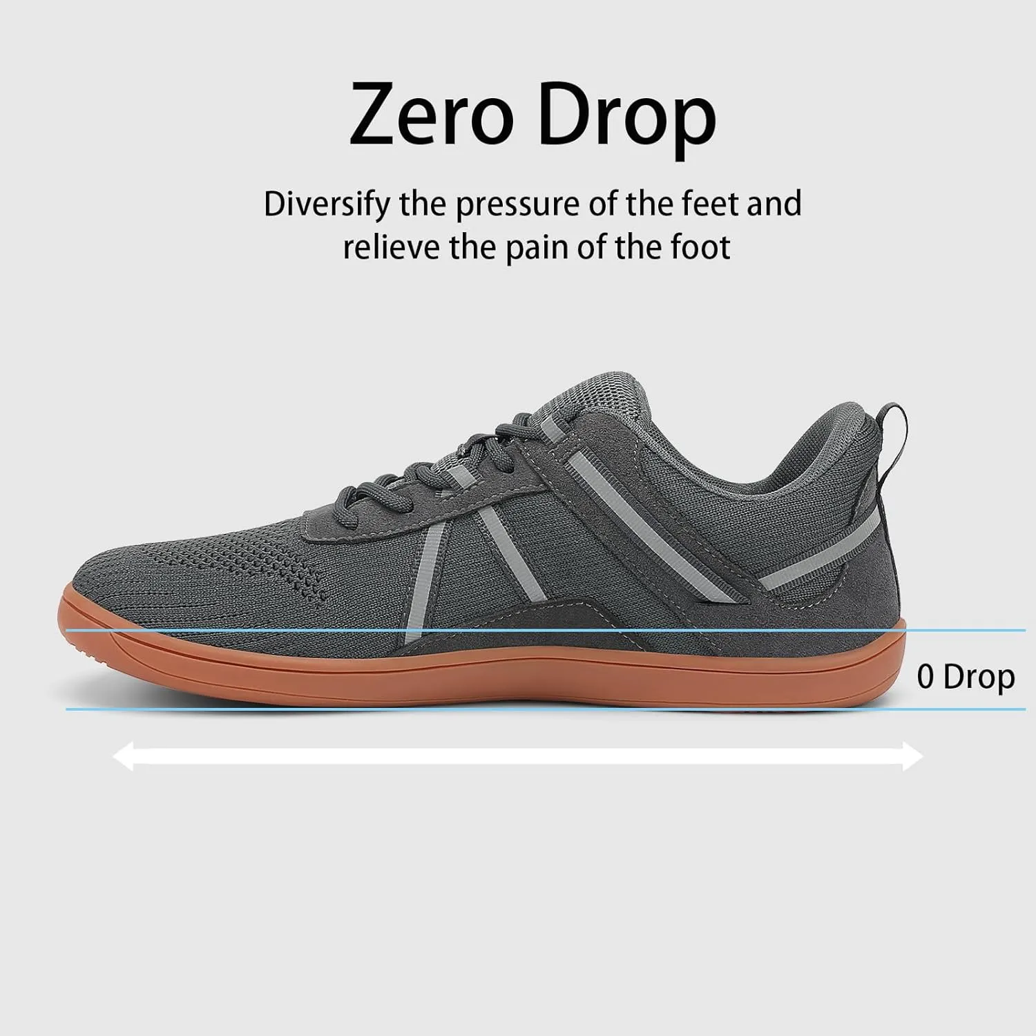 Men's Barefoot Walking Shoes | Wide Toe Box | Minimalist Cross-Trainer | Zero-Drop Sole | Non Slip Gym Workout Trail Running Sneakers