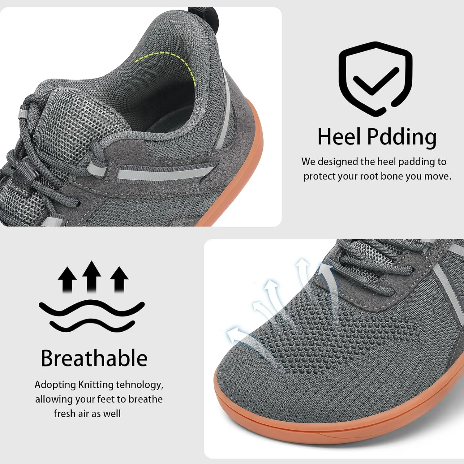 Men's Barefoot Walking Shoes | Wide Toe Box | Minimalist Cross-Trainer | Zero-Drop Sole | Non Slip Gym Workout Trail Running Sneakers