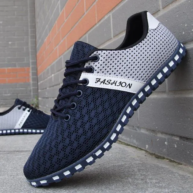Mermak Men's Fashion Shoes Summer Zapatos Casual Breathable Mesh Flat Shoes Exercise Jogging Breathable Footwear Shoes for Men