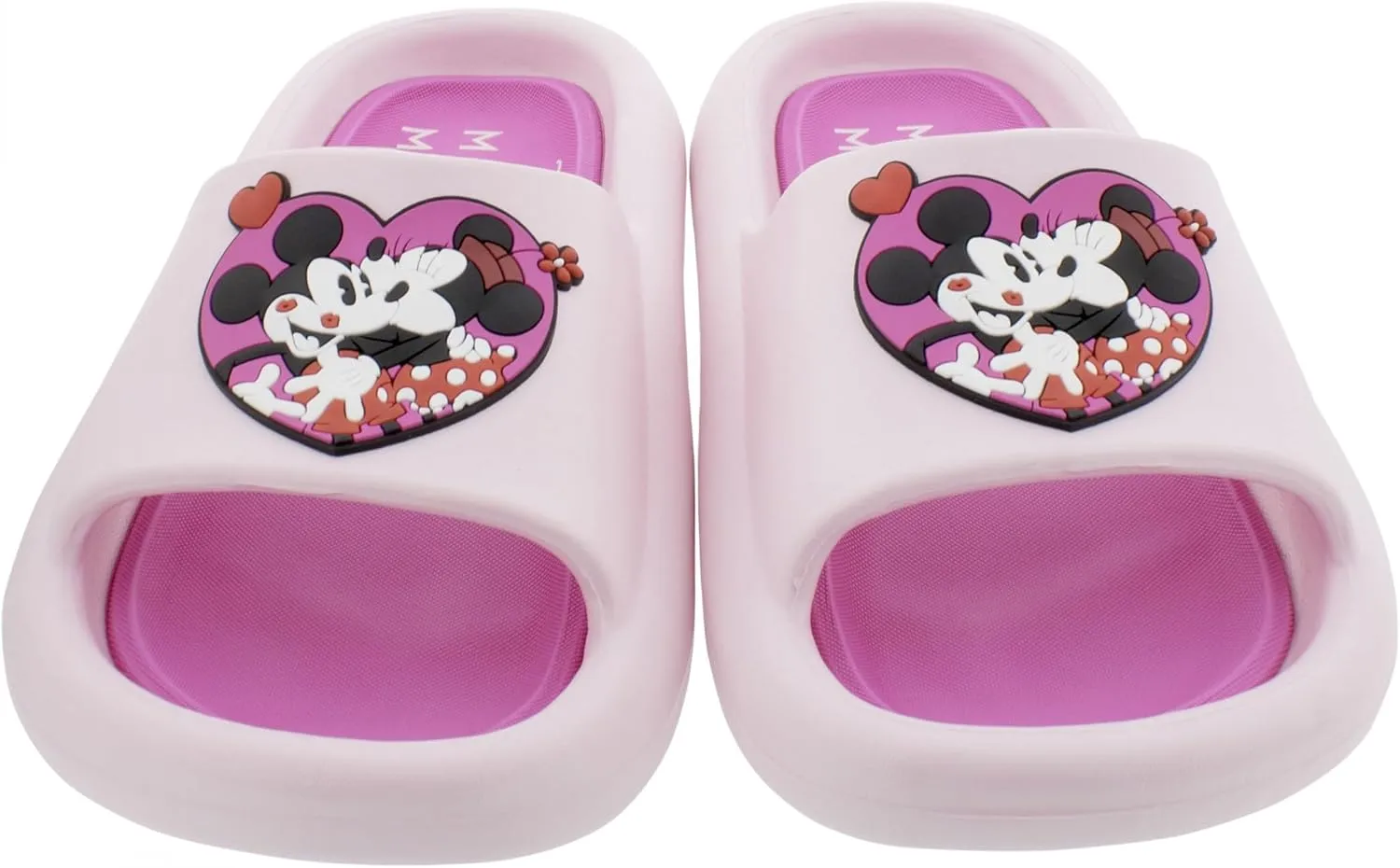 Mickey and Minnie in Love Women's Cloud Comfort Flip Flop Slides