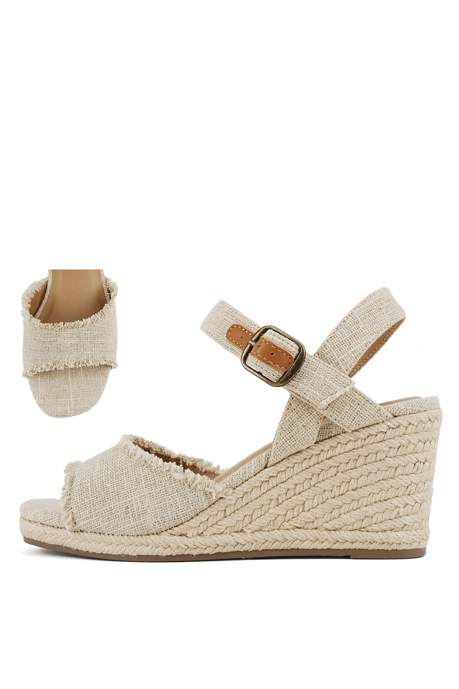 Mid Espadrille Open Toe Wedge