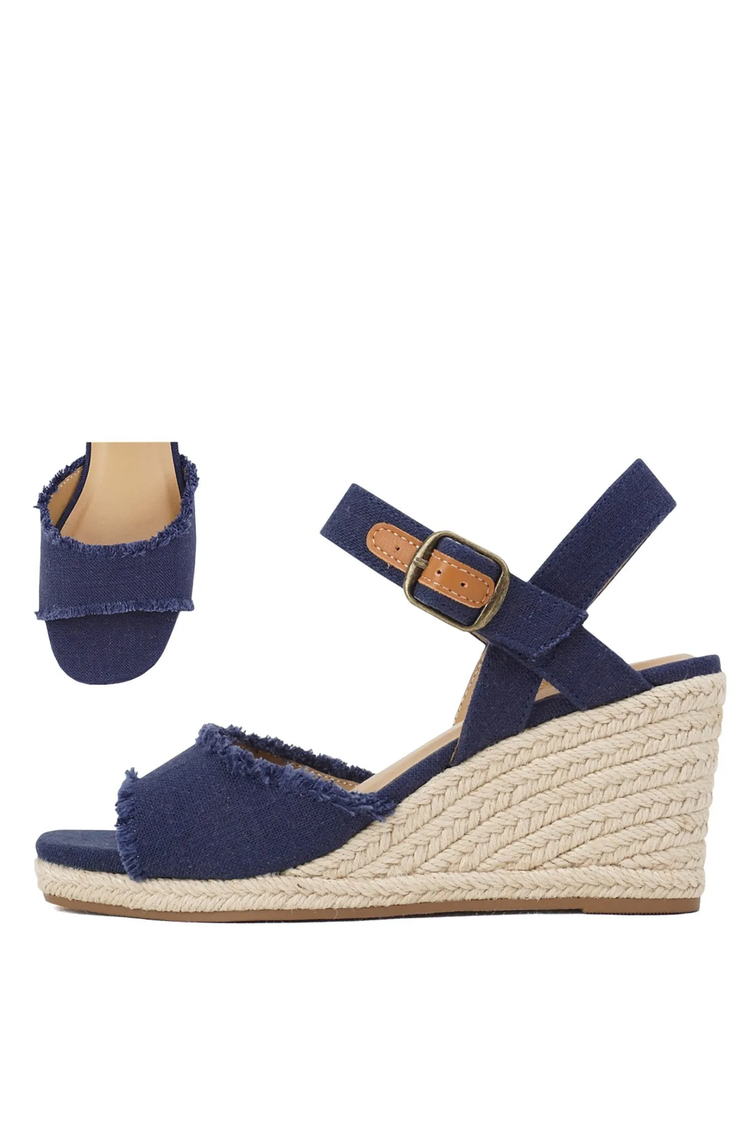 Mid Espadrille Open Toe Wedge