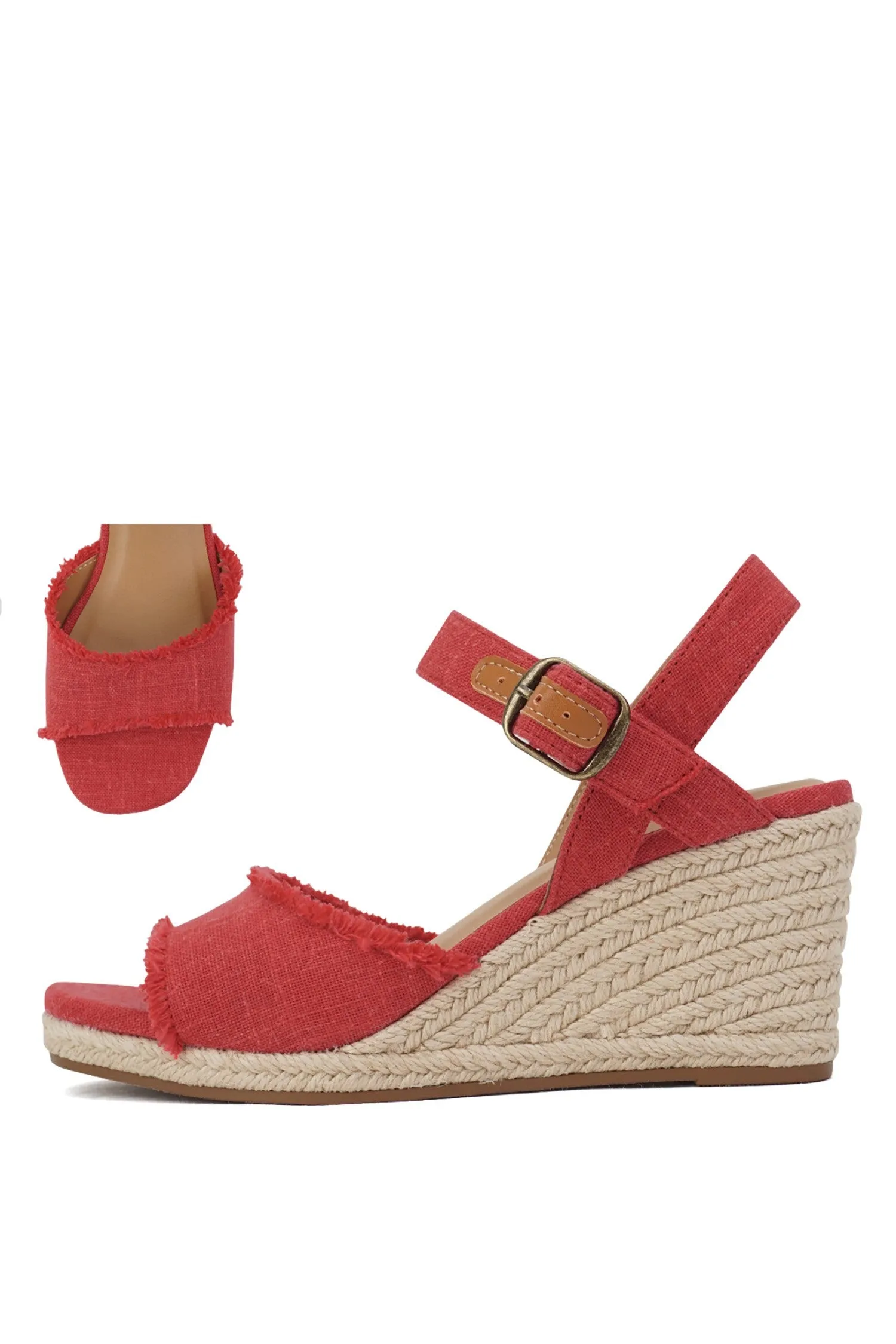 Mid Espadrille Open Toe Wedge