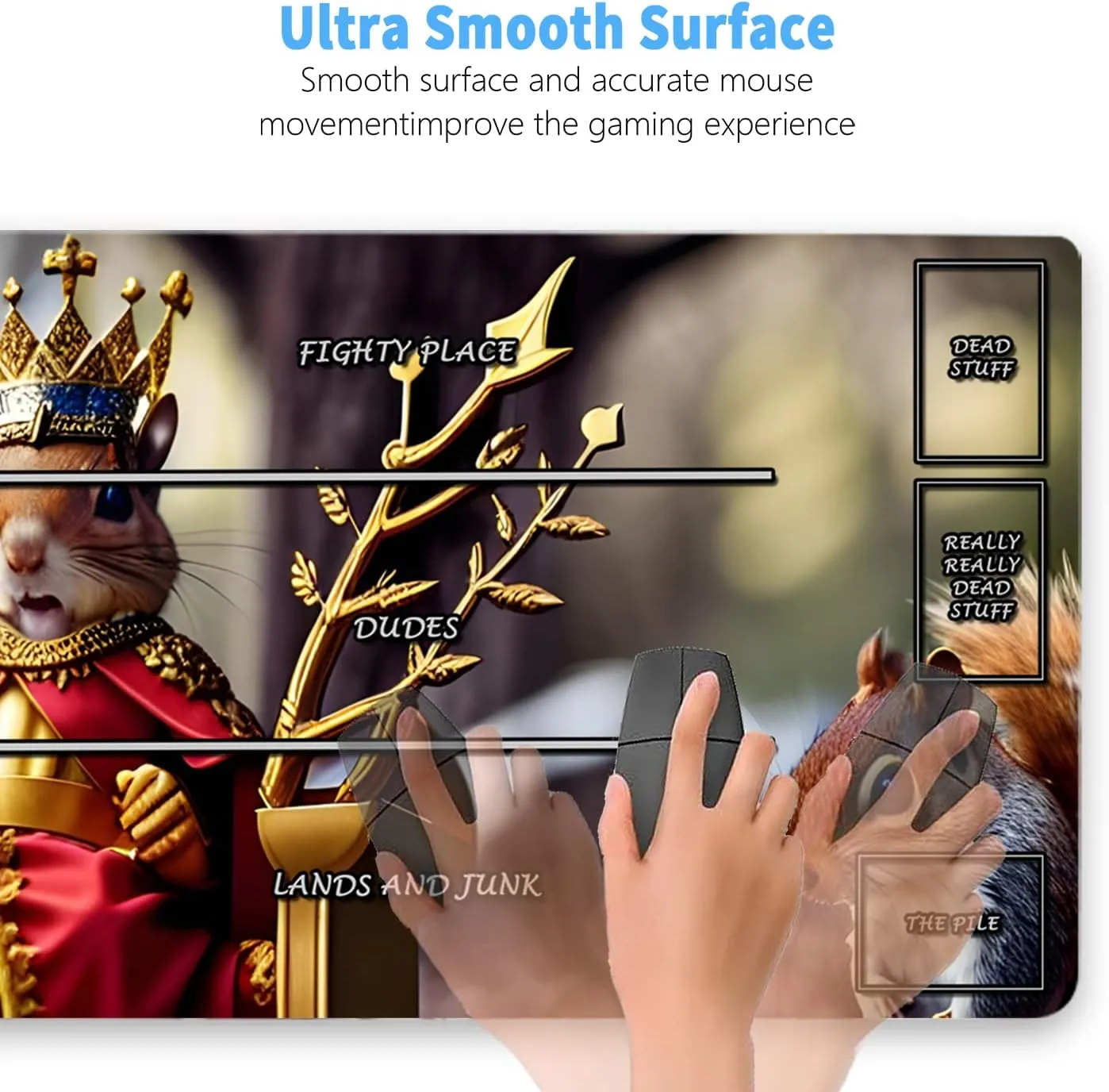MTG Playmat Squirrel, AI Paintings TCG Game Mat with Zones, 24 x 14 inches MTG Mat for Trading Card Game Playmats Board Game Table Mats Games Mats