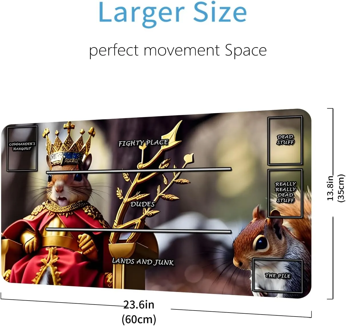 MTG Playmat Squirrel, AI Paintings TCG Game Mat with Zones, 24 x 14 inches MTG Mat for Trading Card Game Playmats Board Game Table Mats Games Mats
