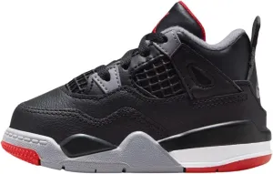 NIKE Jordan Toddler's 4 Retro Bred Reimagined Black/Fire Red-Cement Grey (BQ7670 006) - Size 3c