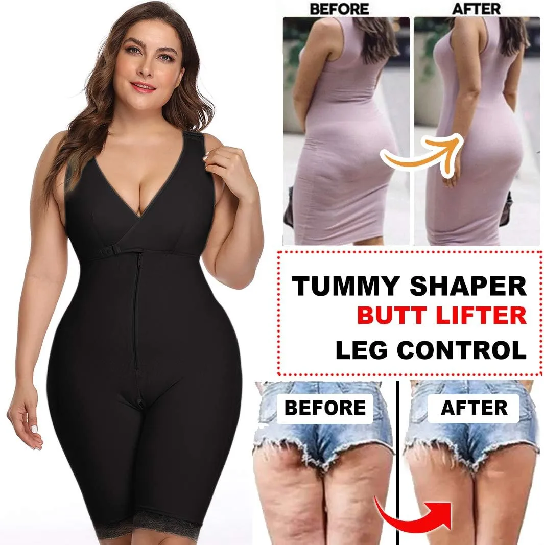 NonEcho Women Full Body Shapewear Open-Bust Underwear Waist Trainer Corset Seamless Slimming Bodysuit Butt Lifter Plus Size