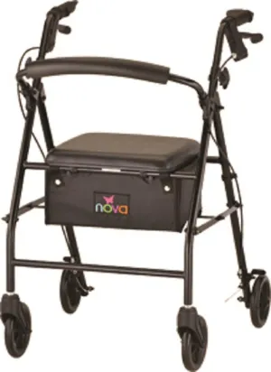 NOVA Journey Steel Rollator Walker, Black