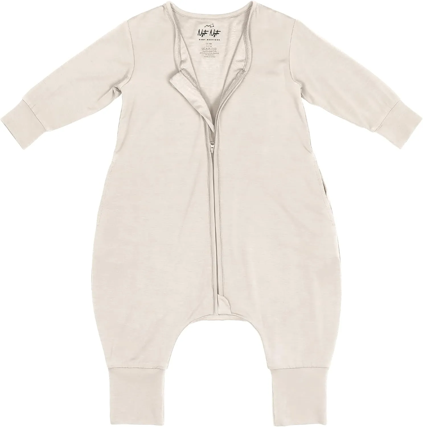 Nyte Nyte Baby- 0.5 TOG SnuggleSack Sleep Sack Rumper W Sleeves, Adjustable Feet Cuffs & Anti-Slip Grip