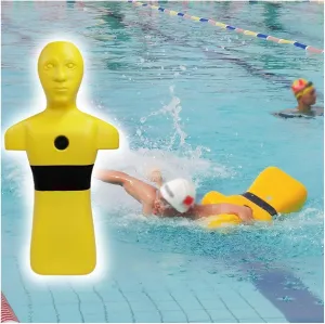 Orange & Yellow Water Rescue Training Dummy, Large Fire Training Drill Dummys with 3 Water Filling Holes, 1m Swimming Teaching Tools for Kids/Adults(Yellow)