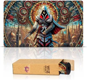 Paramint Stained Glass Assassin (Stitched) - MTG Playmat - Compatible with Magic The Gathering Playmat - Play MTG, YuGiOh, TCG - Original Play Mat Art Designs & Accessories