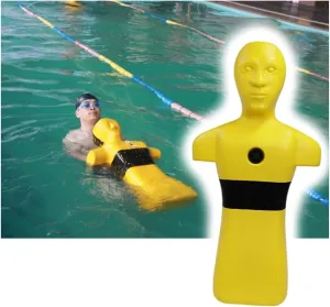 PE Swimming Training Dummys, Commercial Water Rescue Training Dummy Can Add Water and Sand, Drowning Prevention Teaching Tools for Home/School/Community(Yellow)