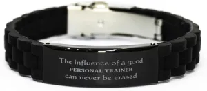 Personal Trainer Black Glidelock Clasp Bracelet - The Inspirational Influence Gifts for Birthday, Graduation, and Christmas
