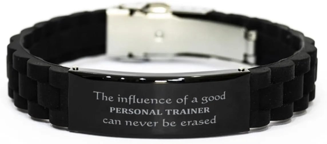 Personal Trainer Black Glidelock Clasp Bracelet - The Inspirational Influence Gifts for Birthday, Graduation, and Christmas
