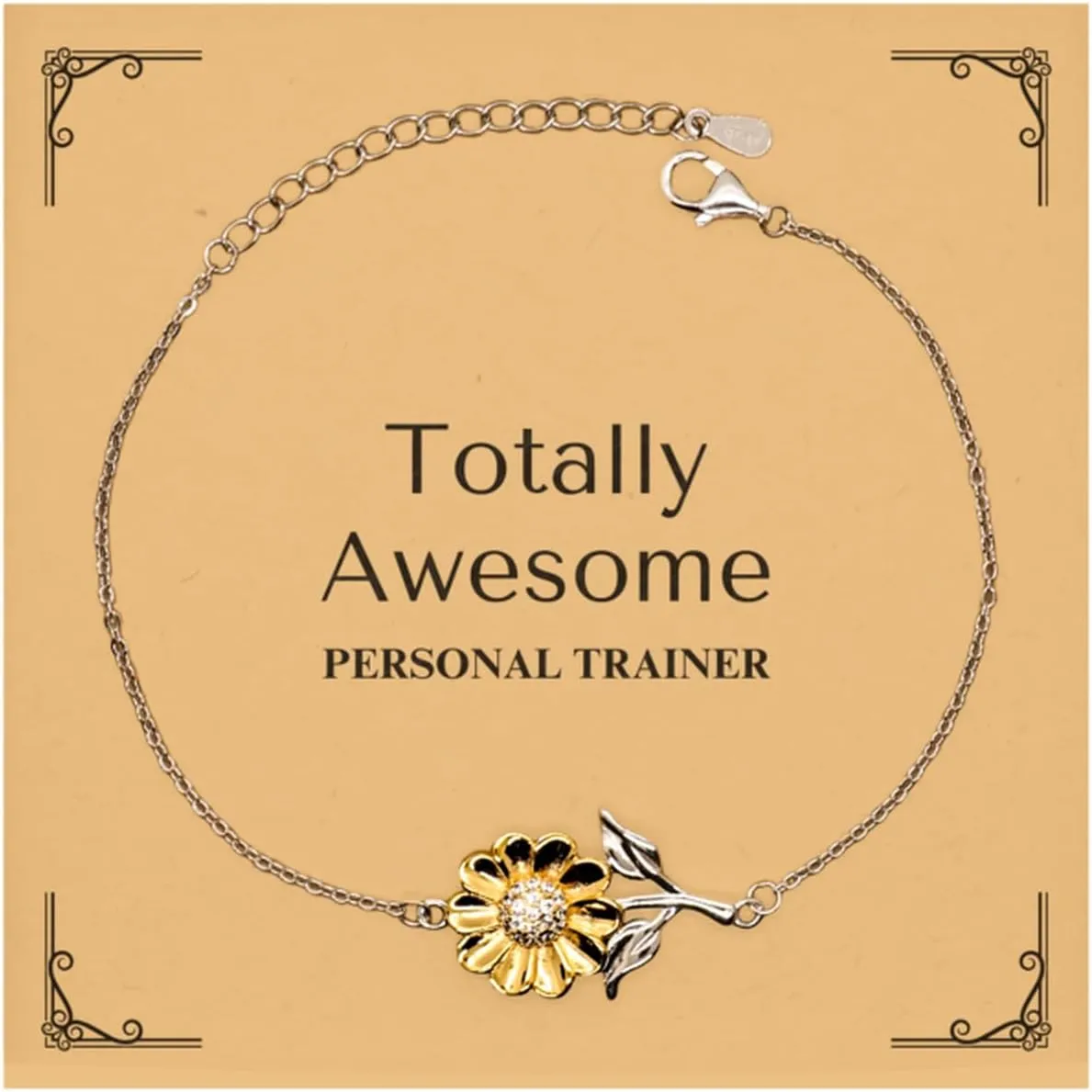 Personal Trainer Sunflower Bracelet - Totally Awesome Gifts for Fitness Enthusiasts, Confidence Booster, Birthday, Christmas, Graduation