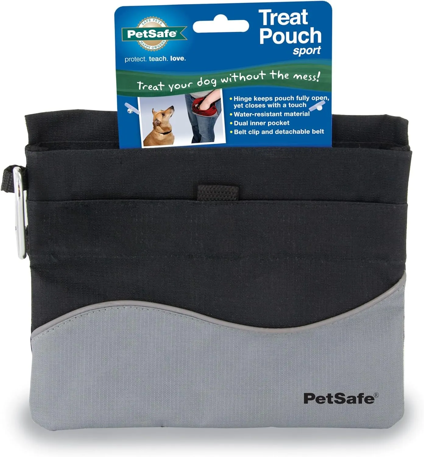 PetSafe Treat Pouch Sport- Durable, Convenient Dog Training Accessory, Standard, Black