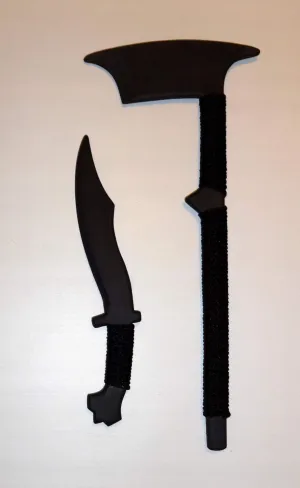Philippine Axe Training Tomahawk Filipino Hatchet Knife Blade Ronin Polypropelene Replica Combo