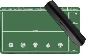 PM_PM-SimpleWZ-Green-s and Matshield Bundle - MTG Playmat - Compatible with Magic The Gathering Playmat - Play MTG, YuGiOh, TCG - Original Play Mat Art Designs & Accessories