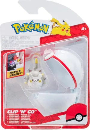 Pokemon Clip 'N' Go Togedemaru and Premier Ball - Includes 2-Inch Battle Figure and Premier Ball Accessory