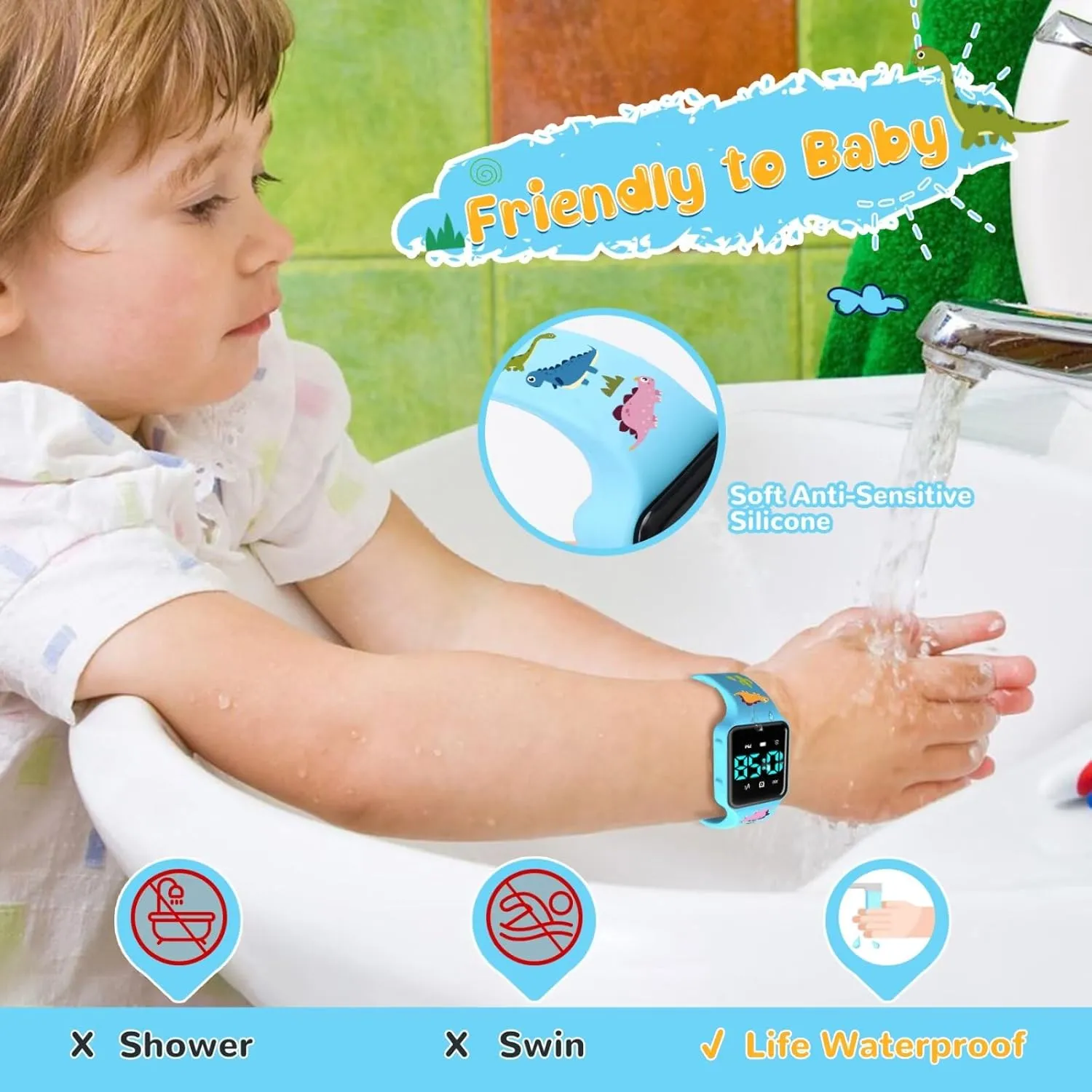 Potty Training Watch for Toddler with Countdown, Alarms, Music or Vibration Alerts - Waterproof Toddler Toilet Trainer for Boys & Girls Ages 2-9