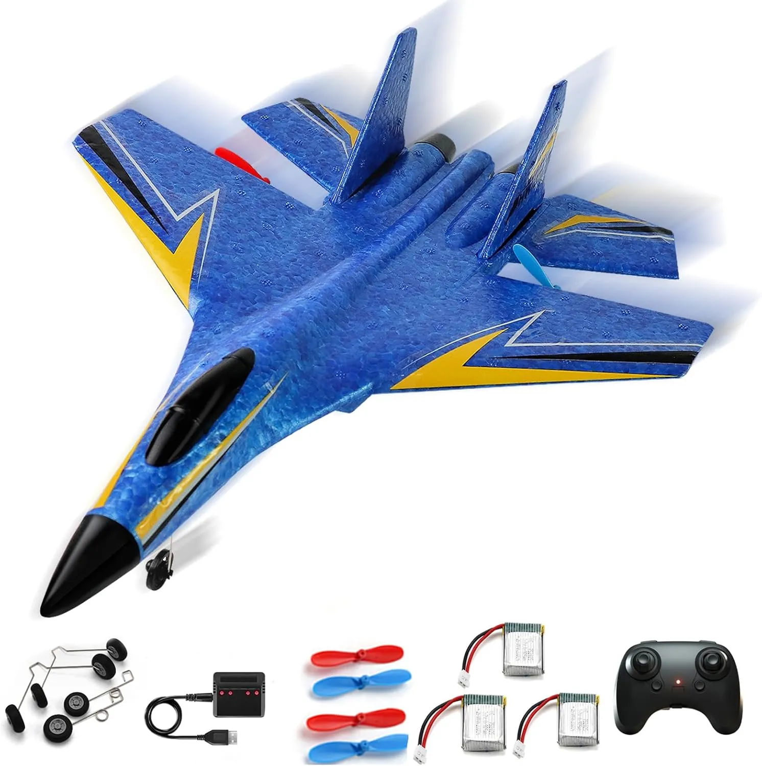 RC Planes for Kids Over 12 Years and up,Foam Remote Control Airplanes Flying Toys for Boys Girls,2CH Outdoor RC Glider Fighter Jet Gift for Teen and Adults Hobby Blue