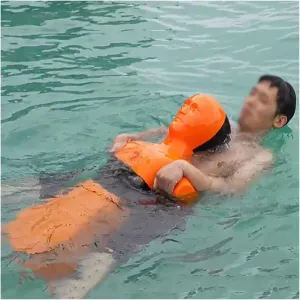 Realistic PE Water Rescue Training Dummy, 3.3ft Fire Training Drill Dummy for Kid Adult, Drowning Prevention Teaching Tools with 3 Inlet & Outlet Holes Orange Yellow(Orange,Set of 4)