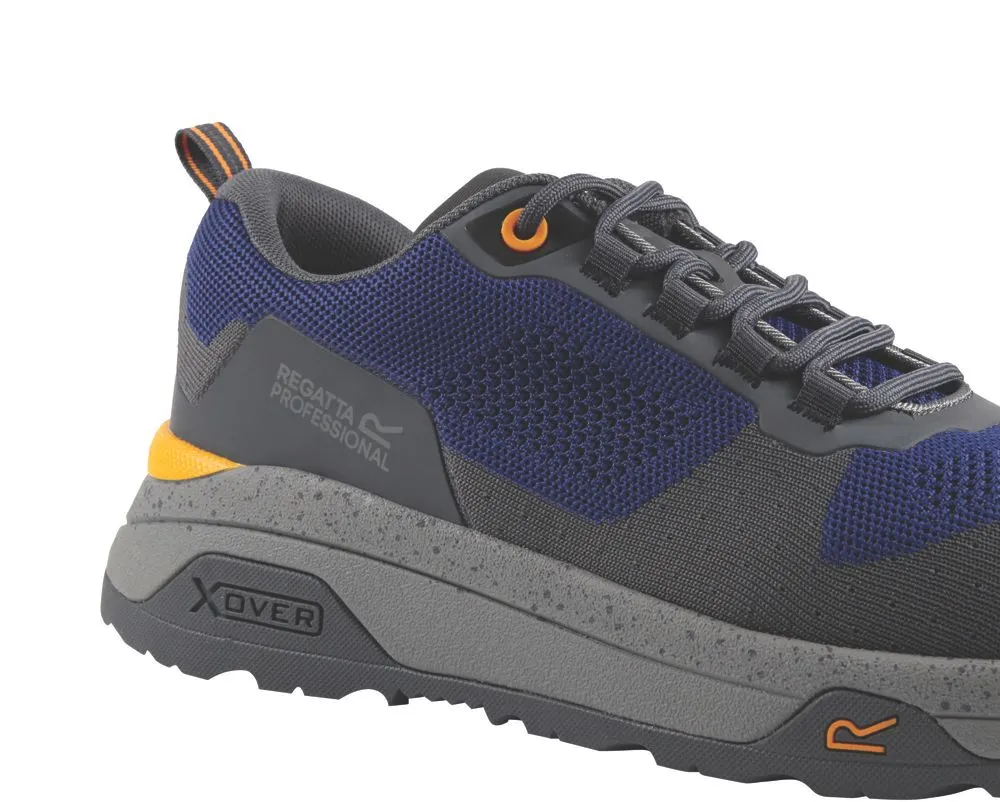 Regatta Crossfort S1 Safety Trainer Metal Free   Safety Boots Twilight Blue/Gun Metal Size 12