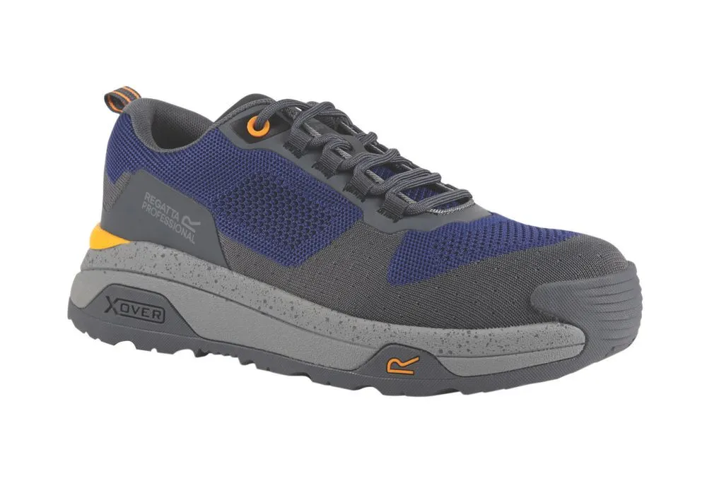 Regatta Crossfort S1 Safety Trainer Metal Free   Safety Boots Twilight Blue/Gun Metal Size 12