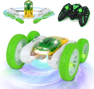 Remote Control Car, Double-Sided RC Stunt Car, 360° Rotating 4WD Off-Road RC Cars with Lights and Sounds, 2.4Ghz Rechargeable RC Toy Car for Boys 4-7 8-12 Birthday Xmas Gift
