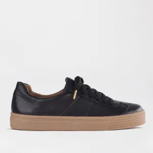 Retro Lace-up Sneaker in Black -12795