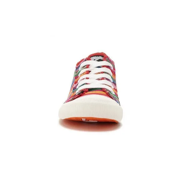 Rocket Dog Jazzin Eden Women's Lace Up Canvas Trainer Red Stripe