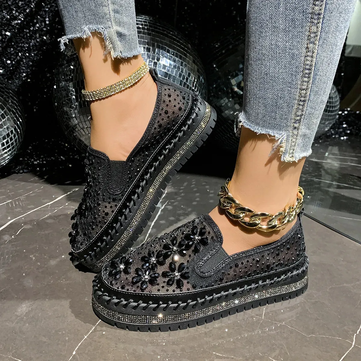 Round Toe Platform Sneakers