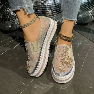 Round Toe Platform Sneakers