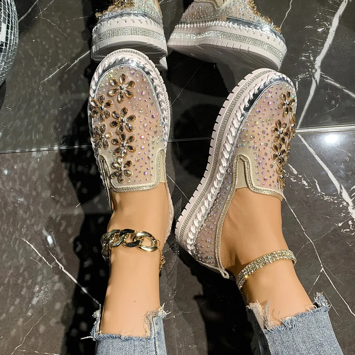 Round Toe Platform Sneakers
