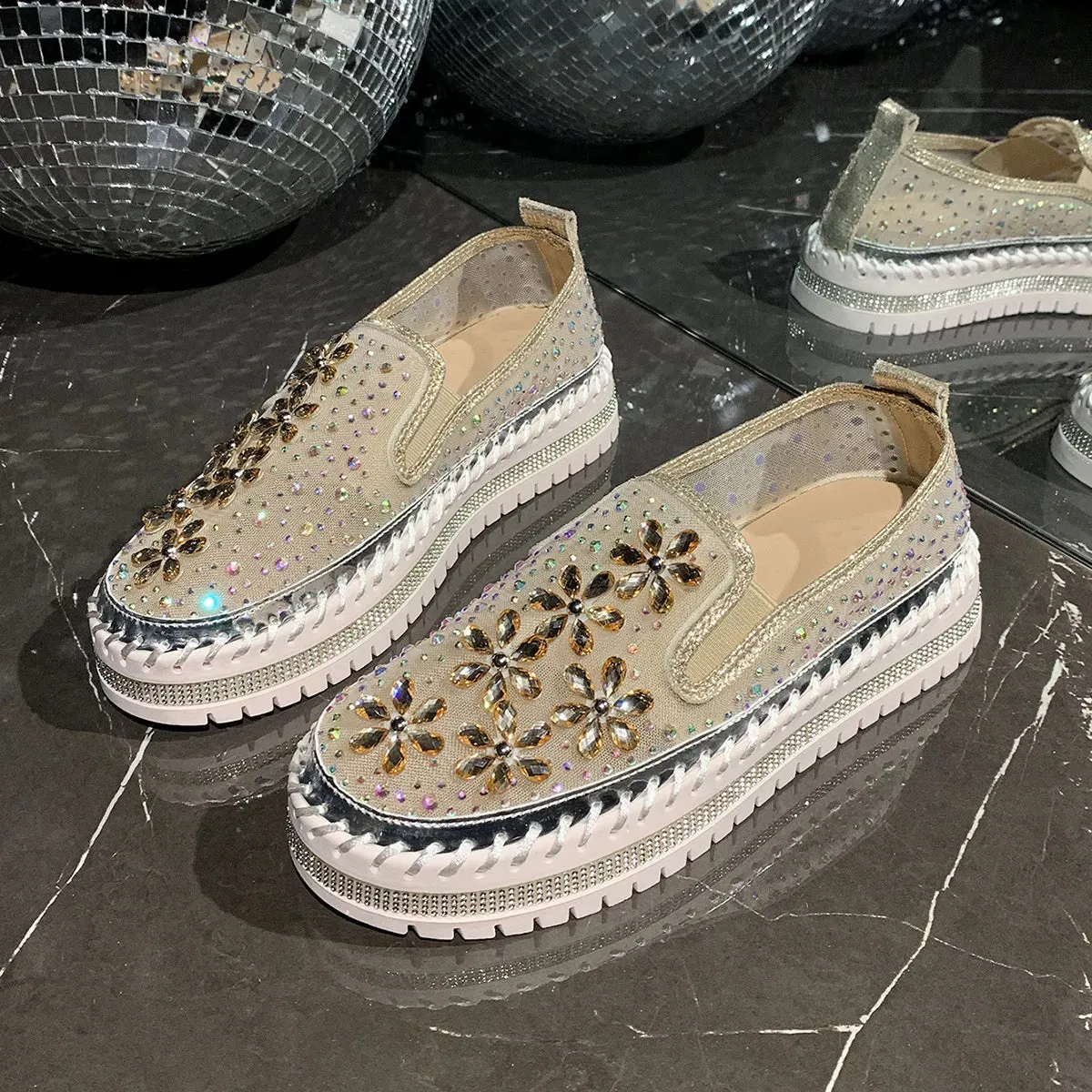 Round Toe Platform Sneakers