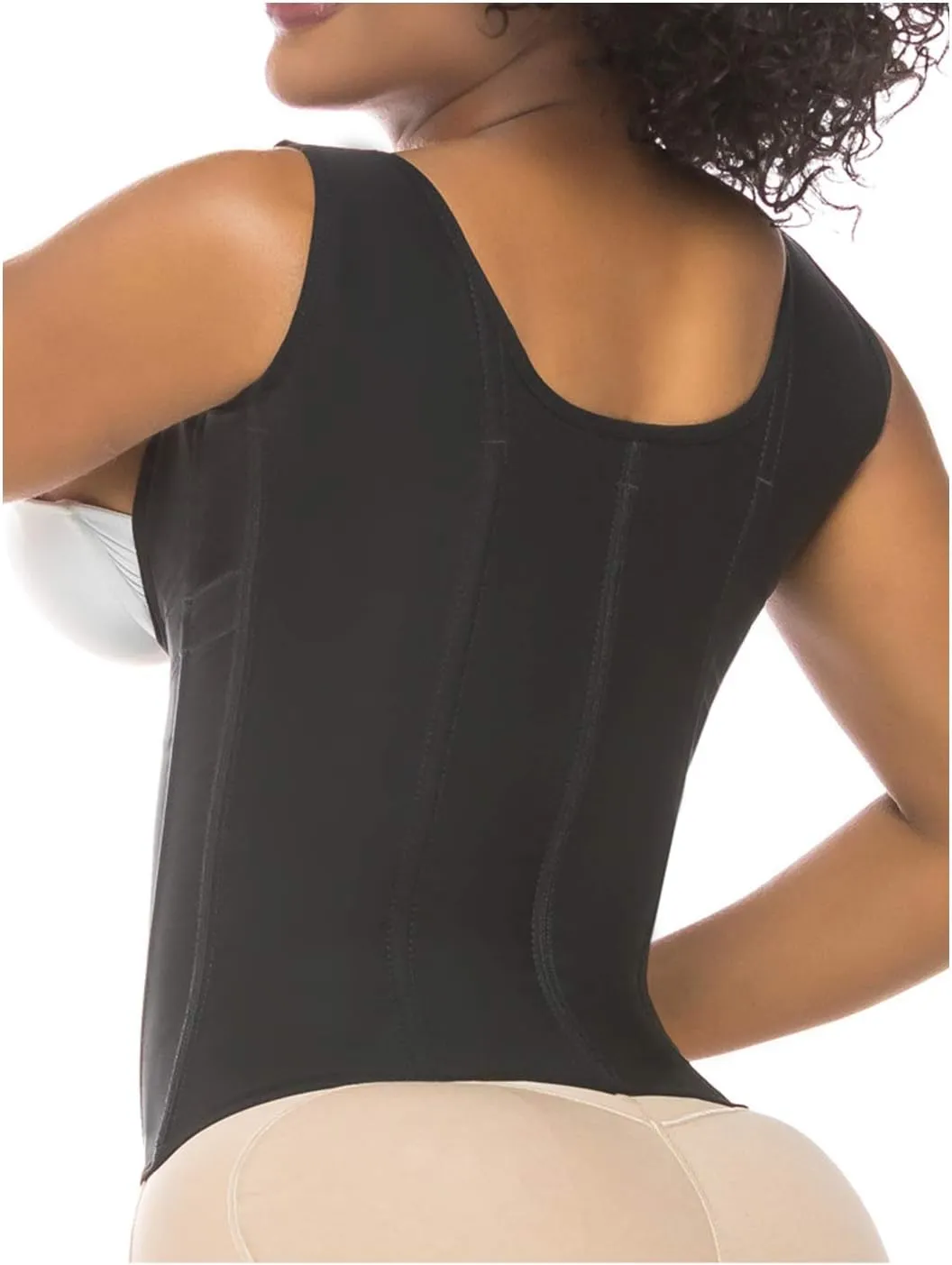 Salome 0314 Zip Waist Trainer Vest Faja Colombiana Chaleco Cinturilla Reductora de Mujer Black XL