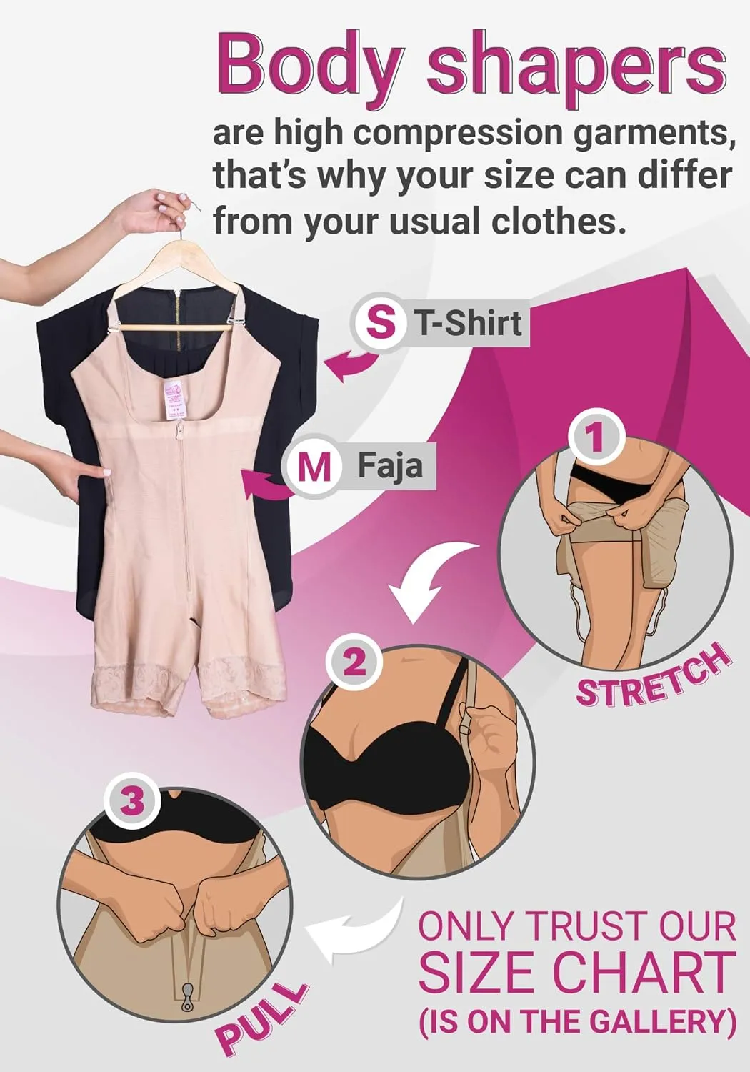Salome 0314 Zip Waist Trainer Vest Faja Colombiana Chaleco Cinturilla Reductora de Mujer Black XL