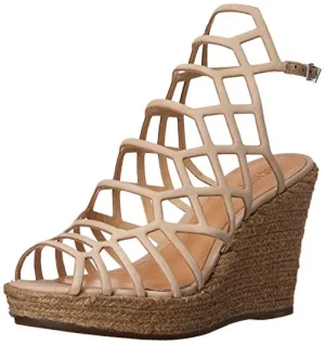 Schutz Heeled Espadrille Platform High-trust Strap Ankle Oyster Wedge Seasonal sale Caged Sandals