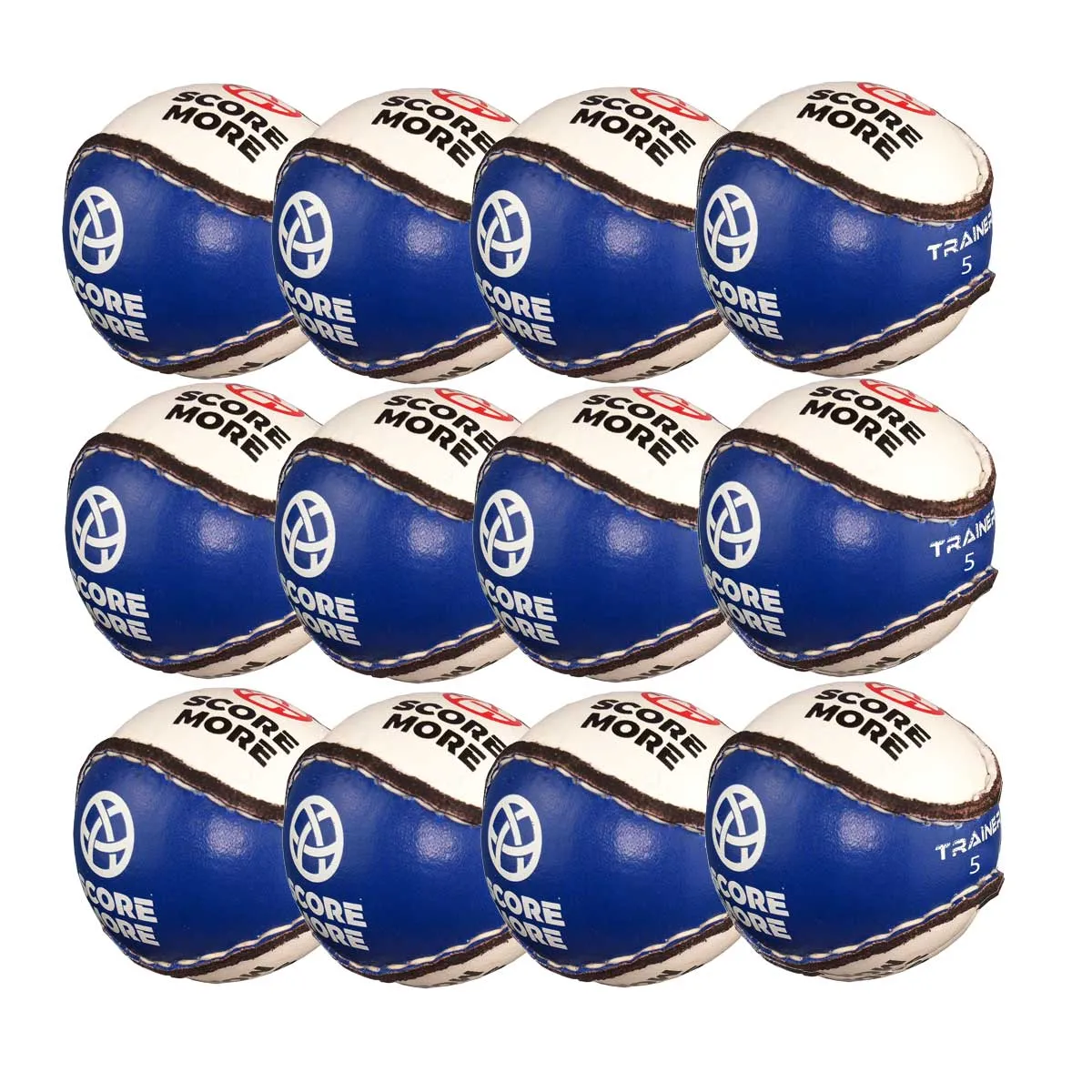 Score More Training Sliotar Size 5  Blue & White Pack of 12