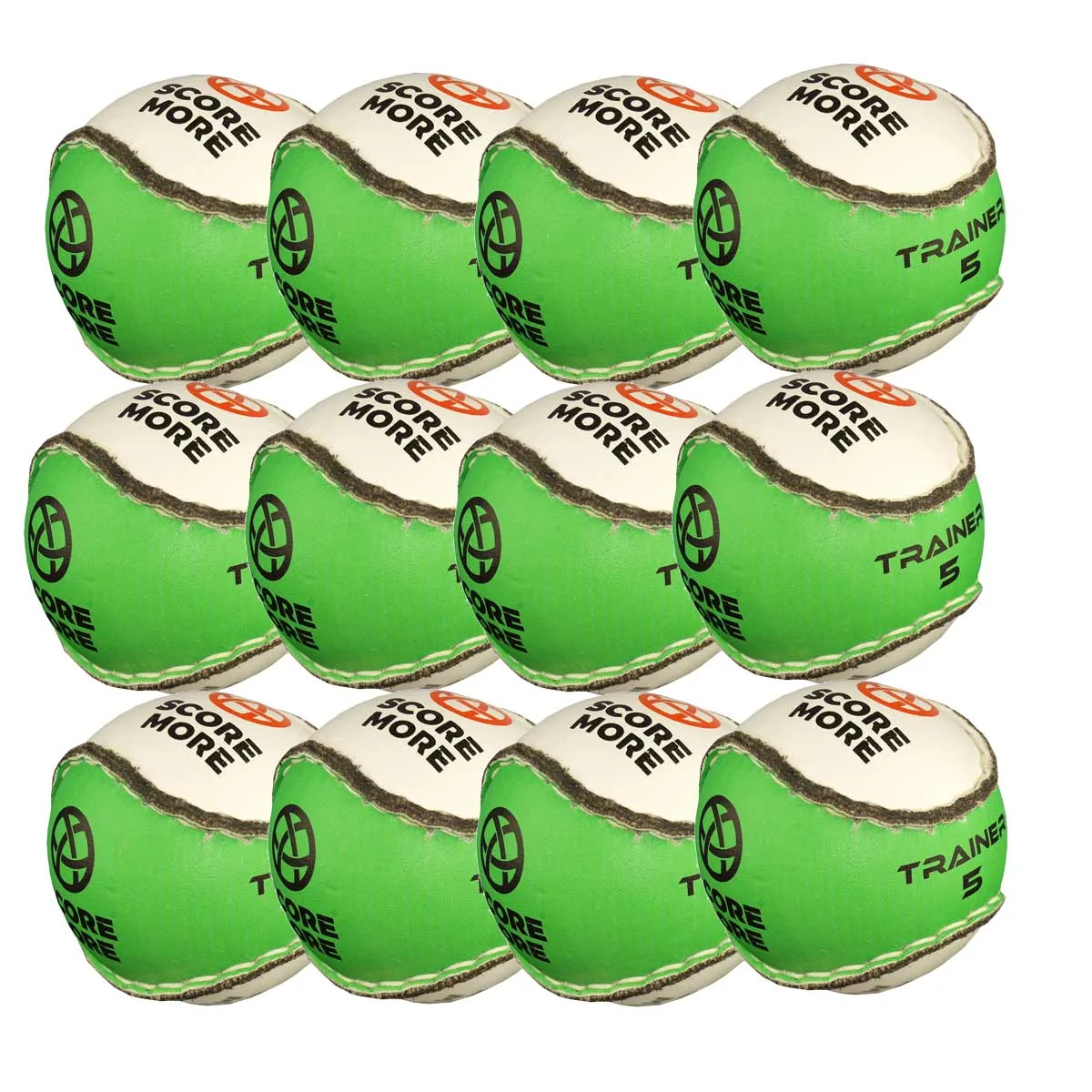 Score More Training Sliotar Size 5 Green & White Pack of 12