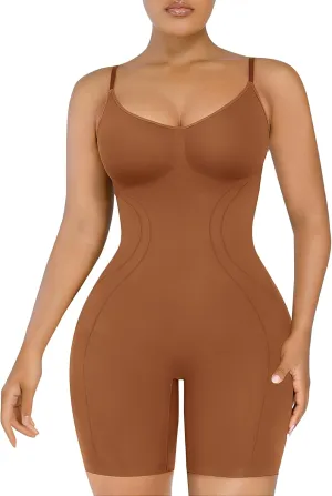 SHAPELLX Body Shaper Shapewear Tummy Control Shapeweae Body Slimming Bodysuit Waist Trainer Thigh Slimmer Butt Lift Caramel XS/S