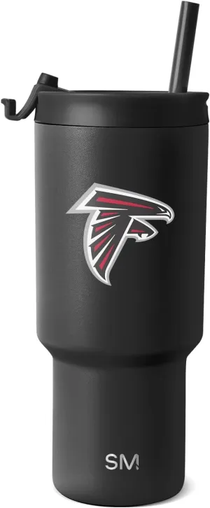 Simple Modern Officially Licensed NFL Atlanta Falcons 30 oz Tumbler with Flip Lid and Straws | Insulated Cup Stainless Steel | Gifts for Men Women | Trek Collection | Atlanta Falcons