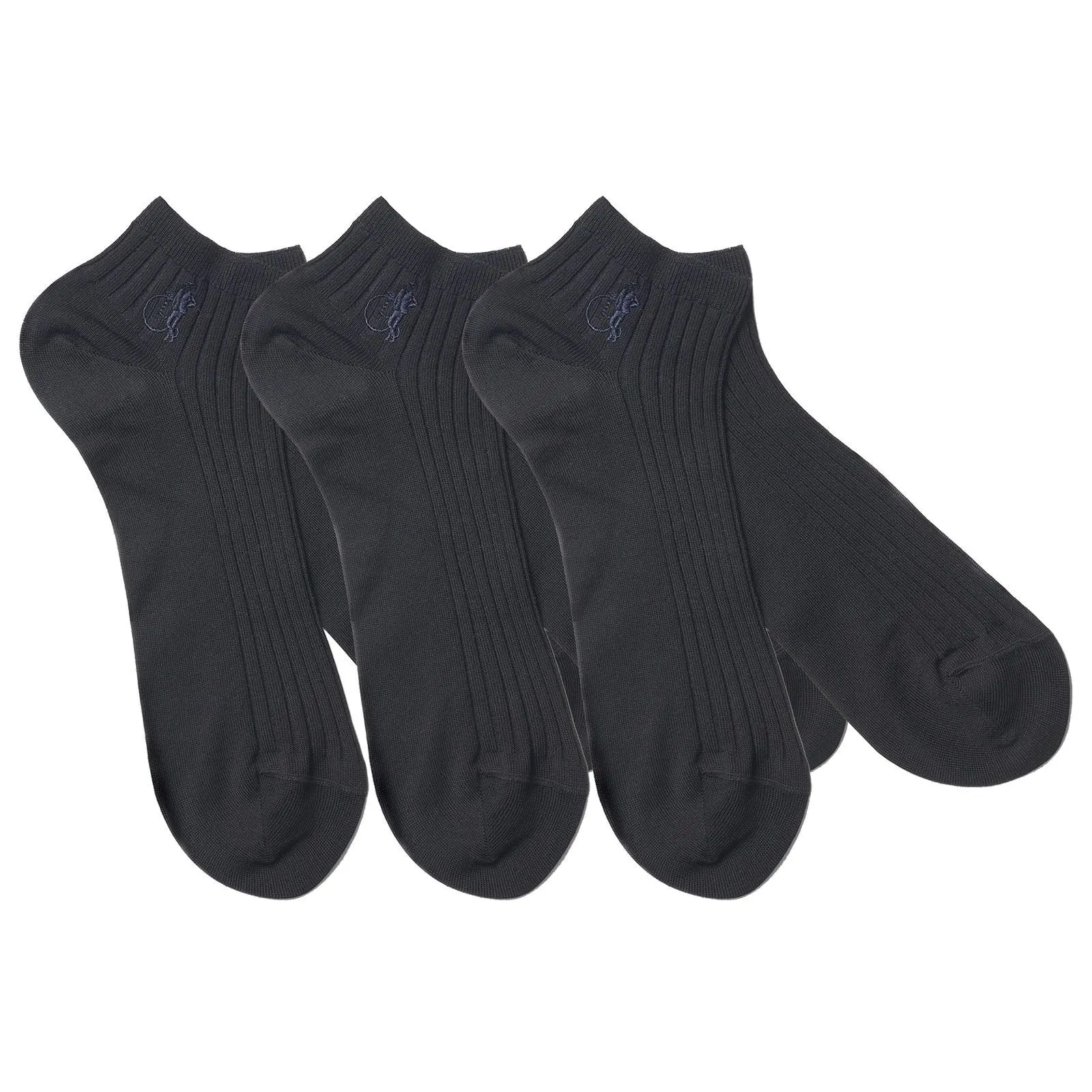 Simply Trainer Socks, Ebony Black, 3 Pairs