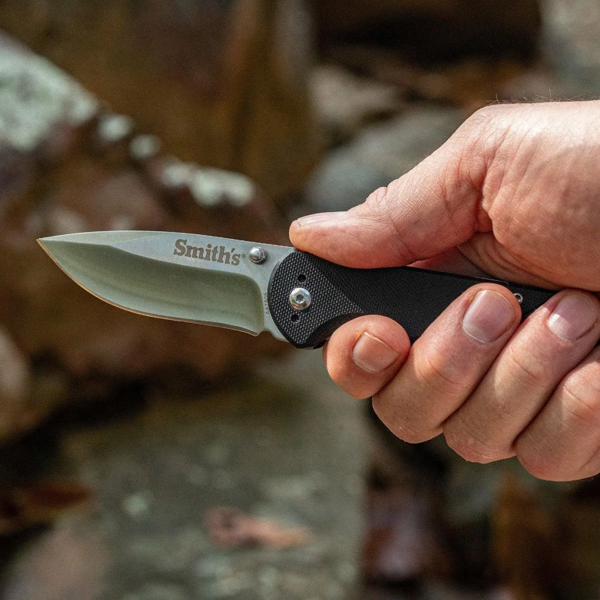 Smiths Satin Drop Point Blade - Black