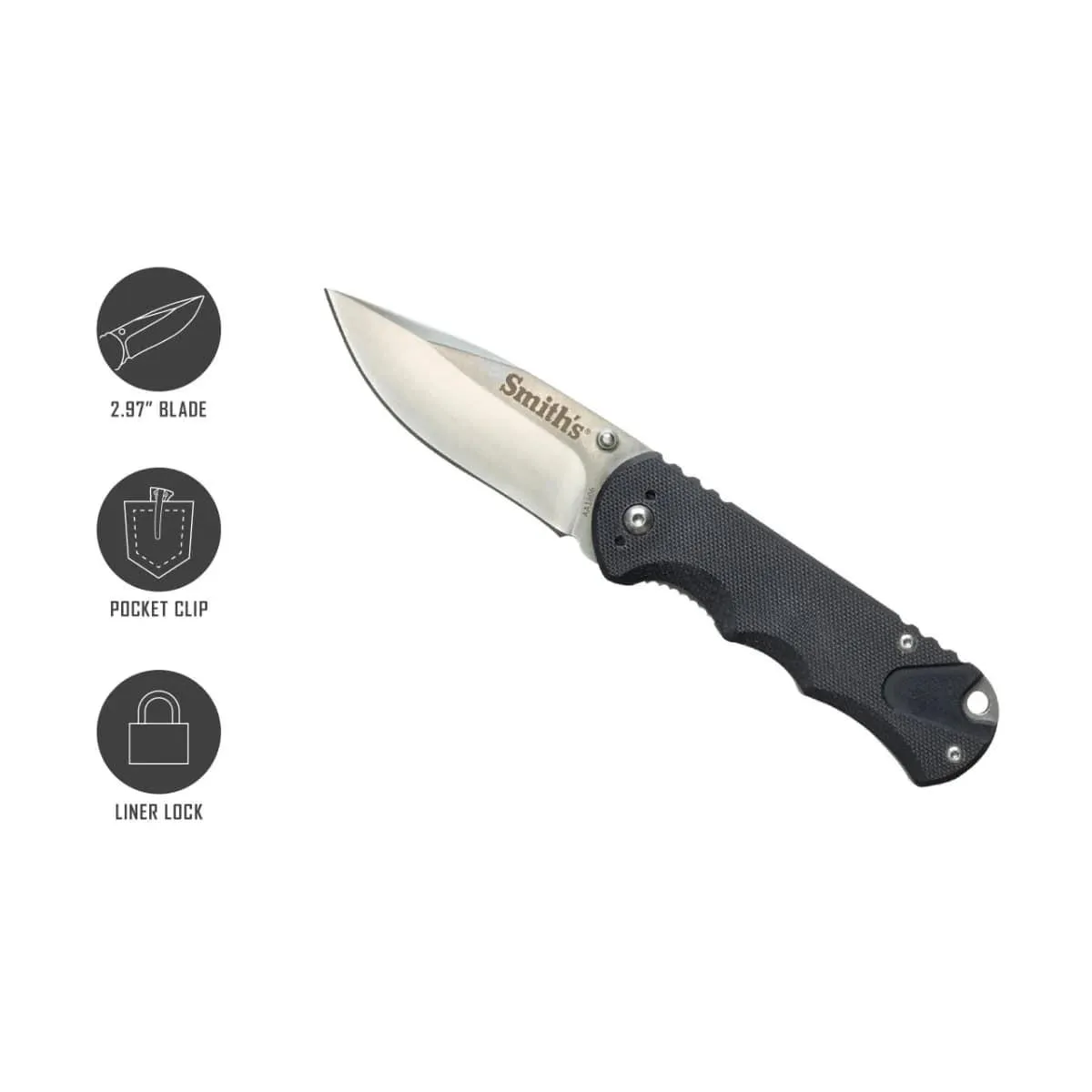 Smiths Satin Drop Point Blade - Black